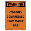 Signmission OSHA Warning Sign, 5" Height, Hydrogen Compressed Flammable Gas, Portrait, 10PK OS-WS-D-35-V-13252-10PK